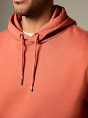 Red/Orange Regular Fit Rich Jersey Fabric Hoodie - Image 6 of 9