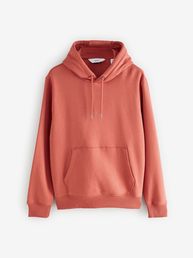 Red/Orange Regular Fit Rich Jersey Fabric Hoodie - Image 7 of 9