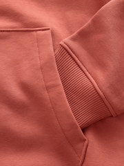 Red/Orange Regular Fit Rich Jersey Fabric Hoodie - Image 8 of 9