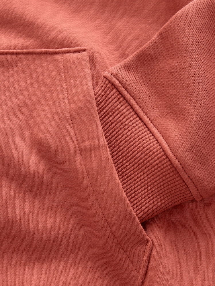 Red/Orange Regular Fit Rich Jersey Fabric Hoodie - Image 8 of 9