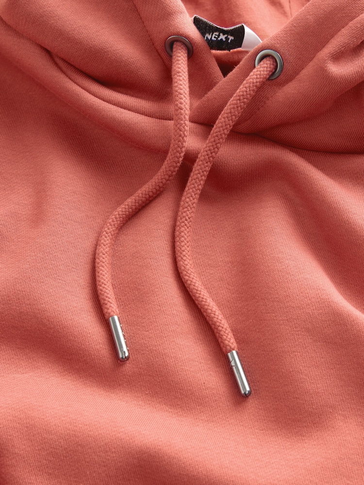 Red/Orange Regular Fit Rich Jersey Fabric Hoodie - Image 9 of 9