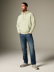 Light Sage Green Regular Fit Rich Jersey Fabric Hoodie - Image 2 of 8