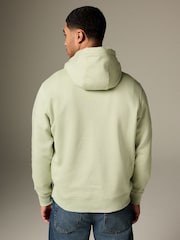 Light Sage Green Regular Fit Rich Jersey Fabric Hoodie - Image 3 of 8