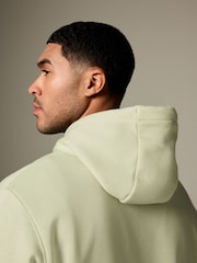 Light Sage Green Regular Fit Rich Jersey Fabric Hoodie - Image 4 of 8