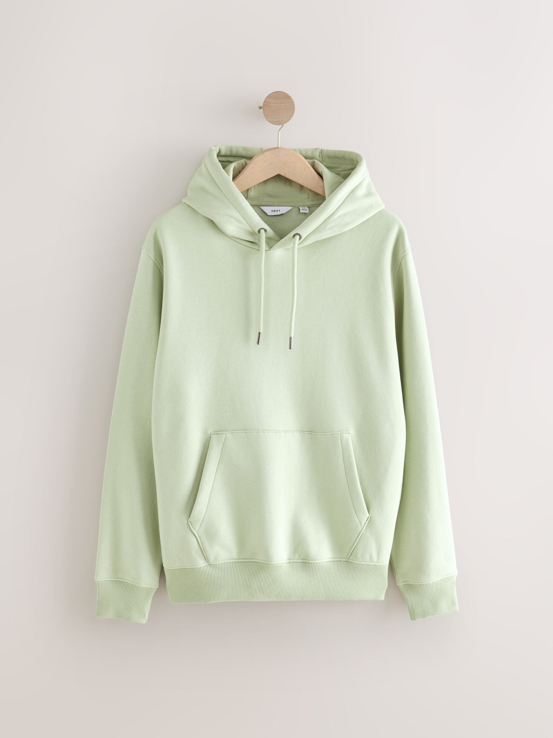 Buy Light Sage Green Regular Fit Rich Jersey Fabric Hoodie from