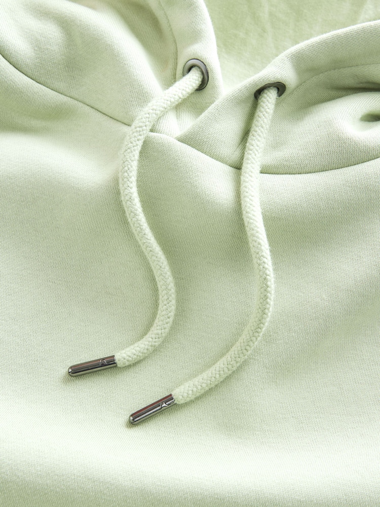 Light Sage Green Regular Fit Rich Jersey Fabric Hoodie - Image 7 of 8