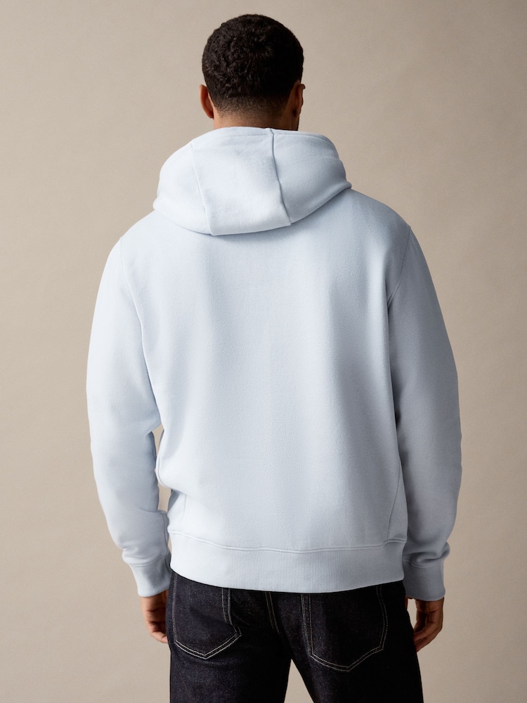 Light Blue Regular Fit Rich Jersey Fabric Hoodie - Image 2 of 9
