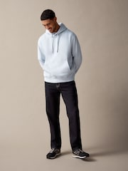 Light Blue Regular Fit Rich Jersey Fabric Hoodie - Image 3 of 9