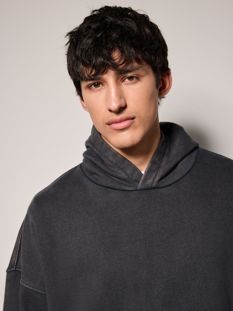 Black Boxy Fit EDIT Heavyweight Hoodie - Image 2 of 9