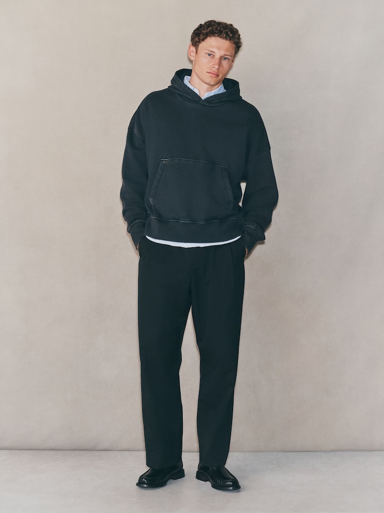 Black EDIT Boxy Fit Heavyweight Hoodie - Image 2 of 9 Black EDIT Boxy Fit Heavyweight Hoodie - Image 2 of 9