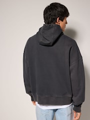 Black Boxy Fit EDIT Heavyweight Hoodie - Image 3 of 9