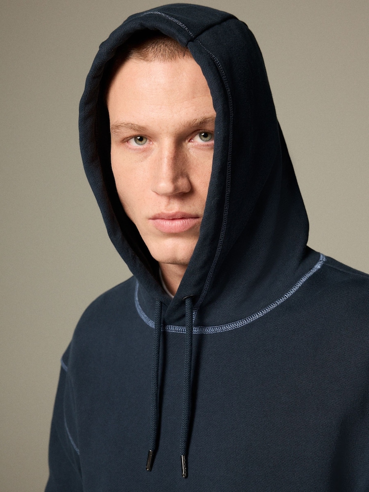 Bleu - Sweat-shirt à capuche EDIT Heavyweight Contrast Stitch - Image 5 of 10