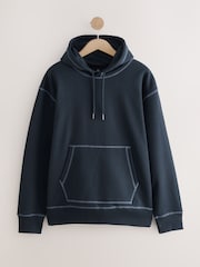 Bleu - Sweat-shirt à capuche EDIT Heavyweight Contrast Stitch - Image 8 of 10