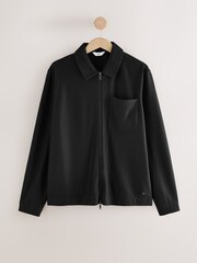 Black Plisse Zip Shacket - Image 6 of 9