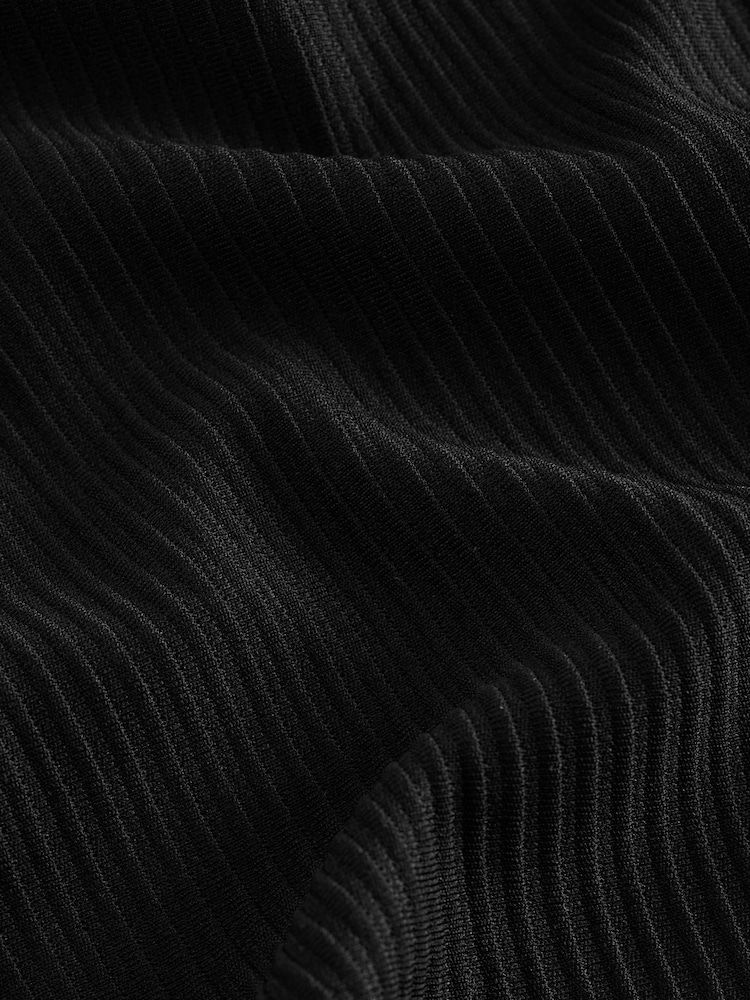 Black Plisse Zip Shacket - Image 9 of 9
