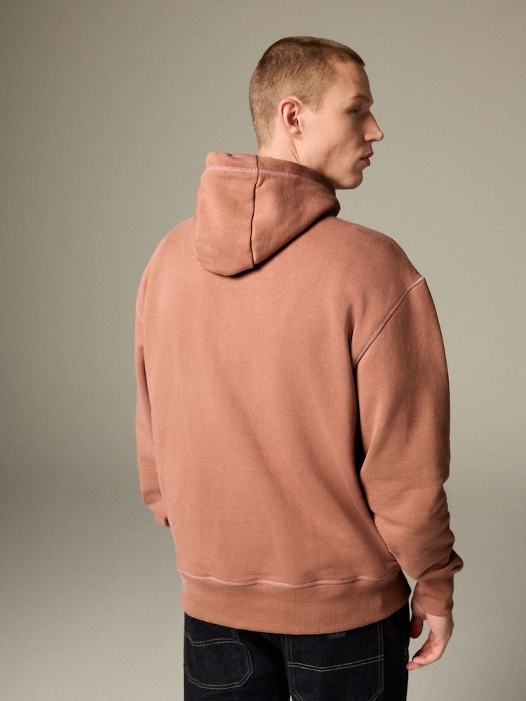 Perzikoranje - EDIT Heavyweight Contrast Stitch Hoodie - Image 3 of 10