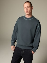 Steel Blue Super Heavyweight 100% Cotton Sweatshirt - Image 1 of 9