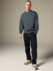Steel Blue Super Heavyweight 100% Cotton Sweatshirt - Image 2 of 9
