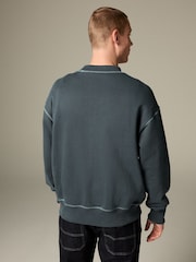 Steel Blue Super Heavyweight 100% Cotton Sweatshirt - Image 3 of 9
