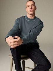 Steel Blue Super Heavyweight 100% Cotton Sweatshirt - Image 4 of 9