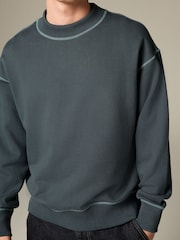Steel Blue Super Heavyweight 100% Cotton Sweatshirt - Image 5 of 9