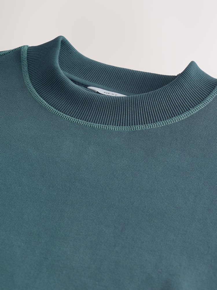 Steel Blue Super Heavyweight 100% Cotton Sweatshirt - Image 9 of 9