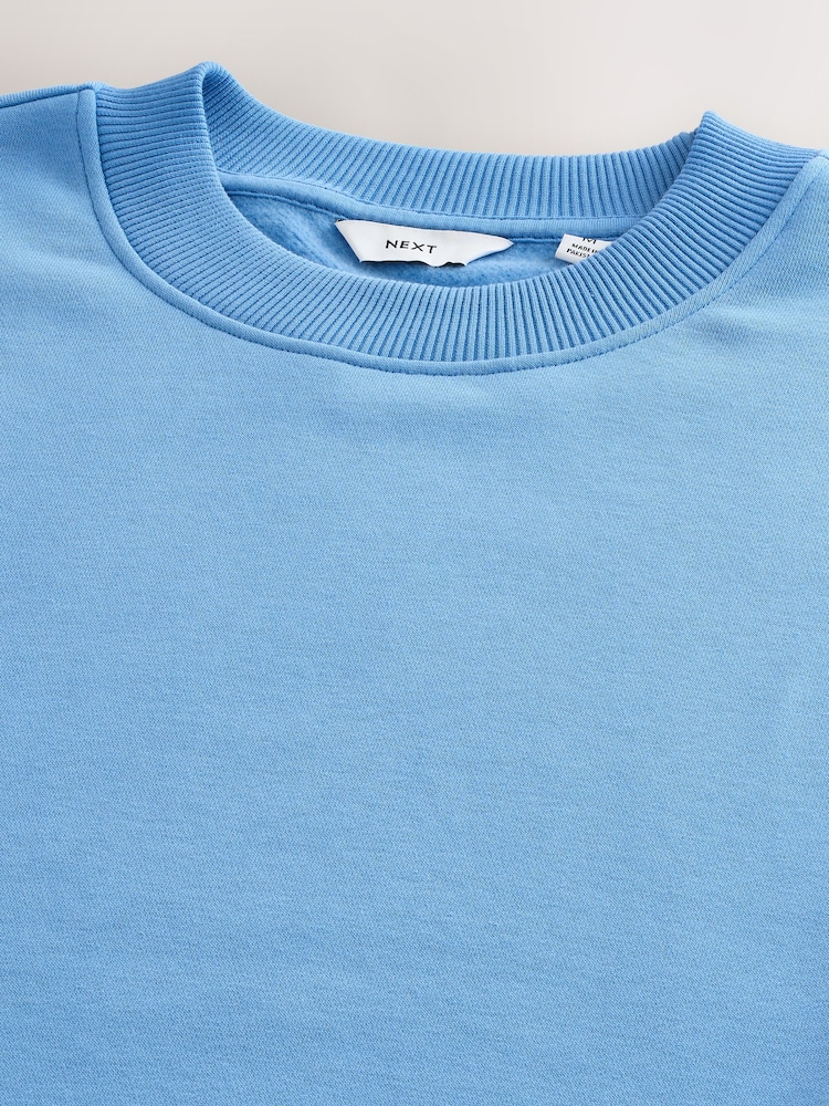 Bright Blue Rich Jersey Crew Sweatshirt - Image 8 of 8