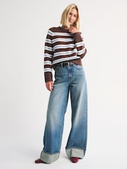 Abercrombie & Fitch Brown Madeline Stripe Long Sleeve Knit Jumper - Image 2 of 5
