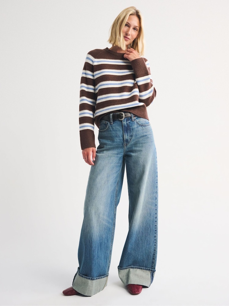 Abercrombie & Fitch Brown Madeline Stripe Long Sleeve Knit Jumper - Image 2 of 5