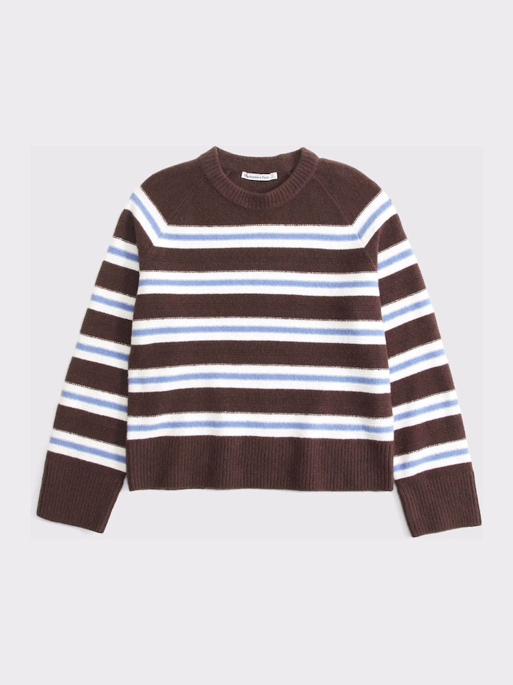 Abercrombie & Fitch Brown Madeline Stripe Long Sleeve Knit Jumper - Image 5 of 5
