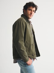 Abercrombie & Fitch Green Fireman Clasp Canvas Worker Jacket - Image 4 of 8