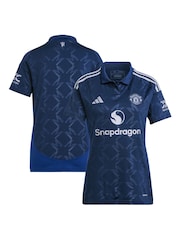 adidas Blue Manchester United Away Shirt 2024-25 Womens - Image 1 of 3