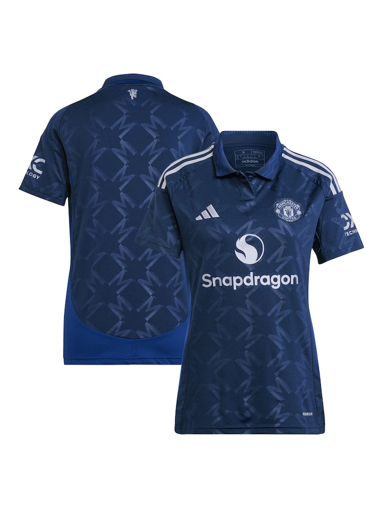 adidas Blue Manchester United Away Shirt 2024-25 Womens - Image 1 of 3