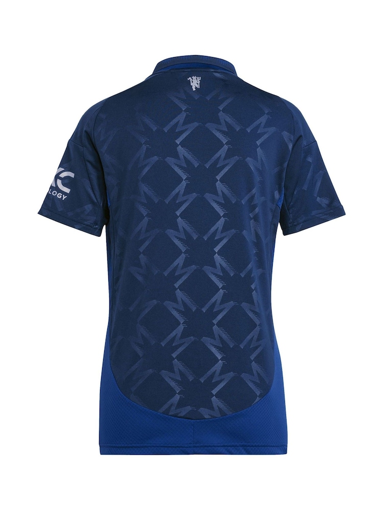 adidas Blue Manchester United Away Shirt 2024-25 Womens - Image 3 of 3