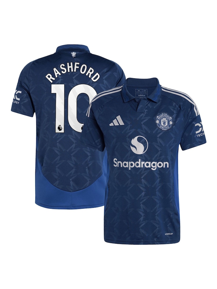 adidas Blue Manchester United EPL Away Football Shirt 2024-25 - Rashford 10 Printing - Image 1 of 3