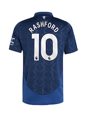 adidas Blue Manchester United EPL Away Football Shirt 2024-25 - Rashford 10 Printing - Image 2 of 3
