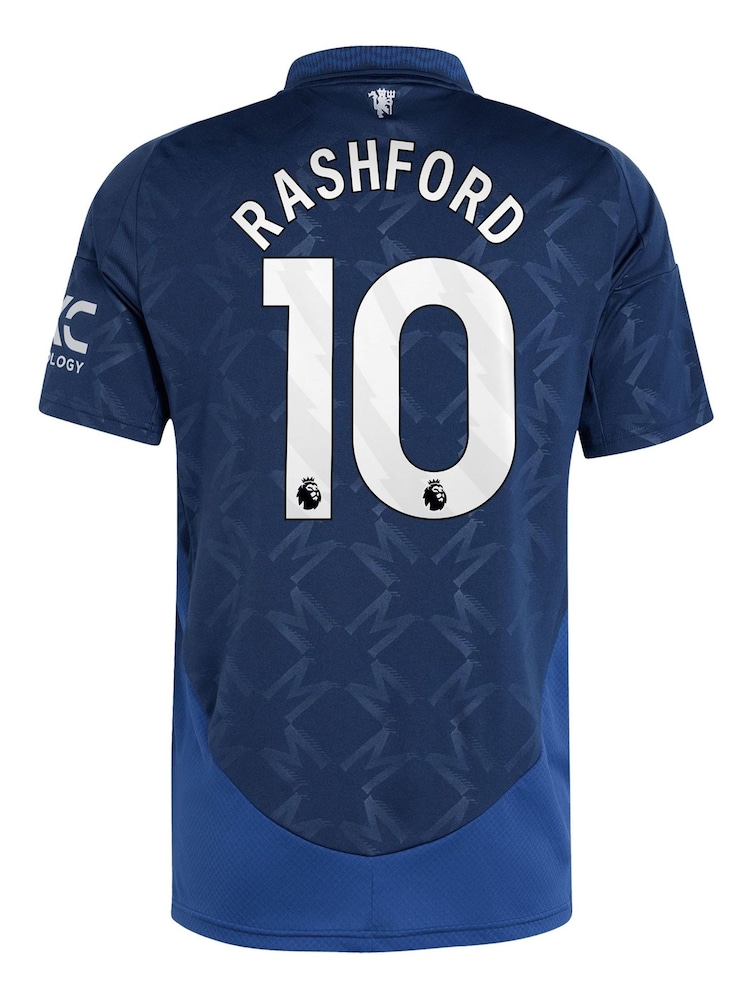 adidas Blue Manchester United EPL Away Football Shirt 2024-25 - Rashford 10 Printing - Image 3 of 3