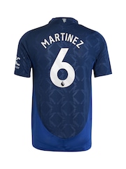 adidas Blue Manchester United EPL Away Authentic Football Shirt 2024-25 - Martinez 6 Printing - Image 3 of 3