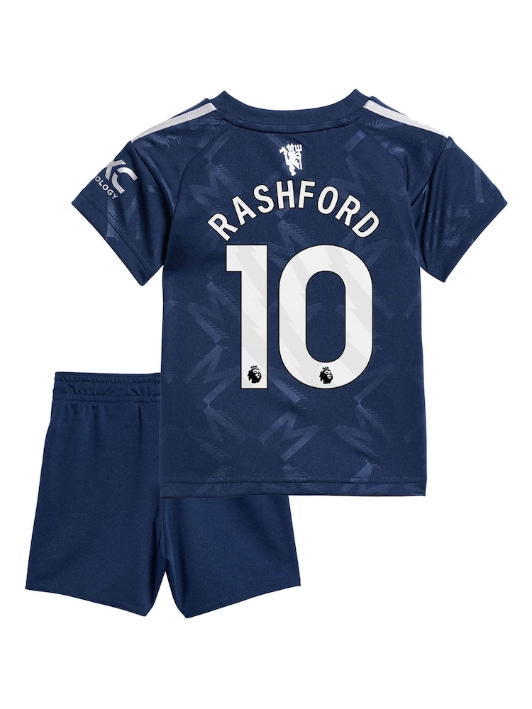 adidas Blue Manchester United EPL Away Baby Kit 2024-25 - Rashford 10 Printing - Image 2 of 2