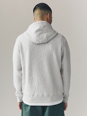 Fleuri gris moyen  - Sweat à capuche Fleuri texturé - Image 4 de 9