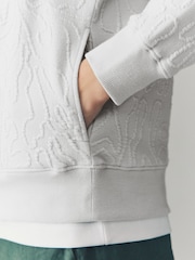 Fleuri gris moyen  - Sweat à capuche Fleuri texturé - Image 6 de 9