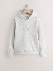 Fleuri gris moyen  - Sweat à capuche Fleuri texturé - Image 7 de 9