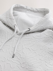 Fleuri gris moyen  - Sweat à capuche Fleuri texturé - Image 9 de 9