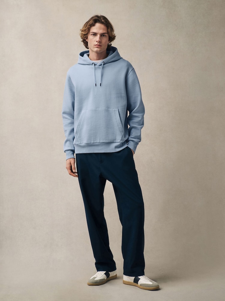 Ice Blue Linear Texture Hoodie - Image 2 of 9 Ice Blue Linear Texture Hoodie - Image 2 of 9