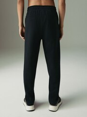 Black Textured Twill Straight Leg Joggers - Image 3 of 5