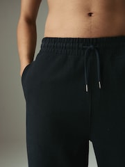 Black Textured Twill Straight Leg Joggers - Image 4 of 5