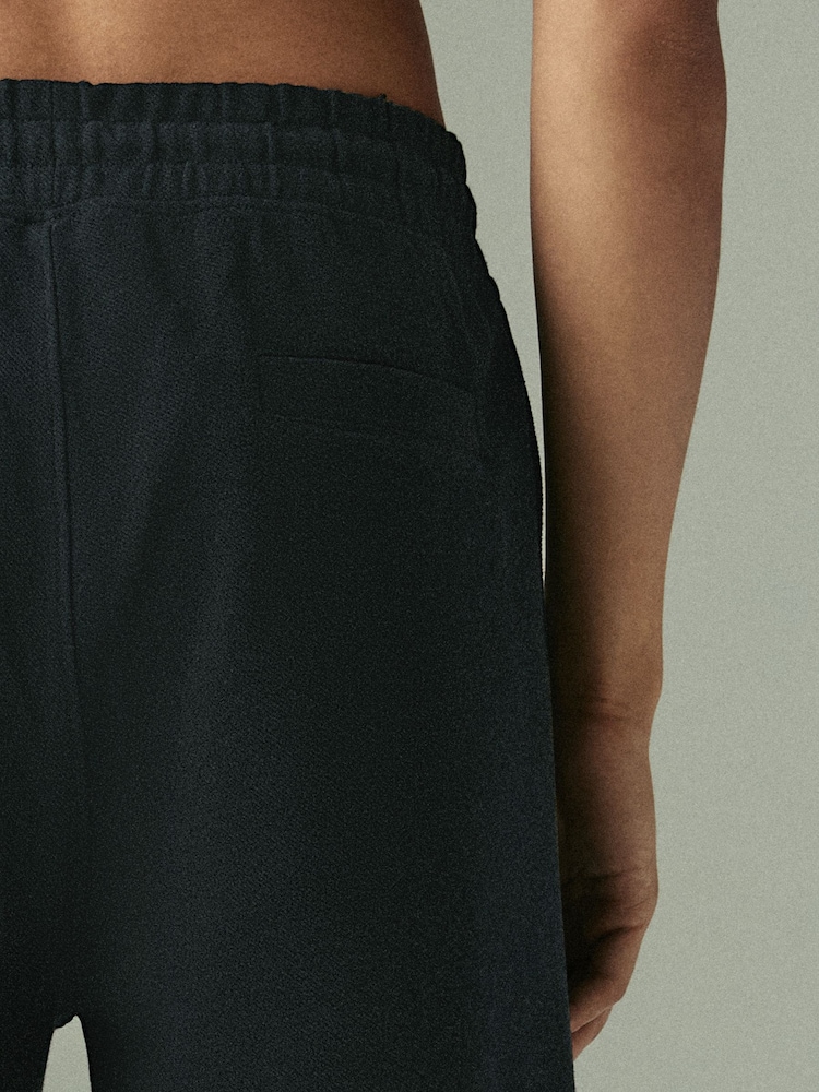 Black Textured Twill Straight Leg Joggers - Image 5 of 5