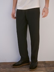Black Plisse Straight Leg Joggers - Image 1 of 1
