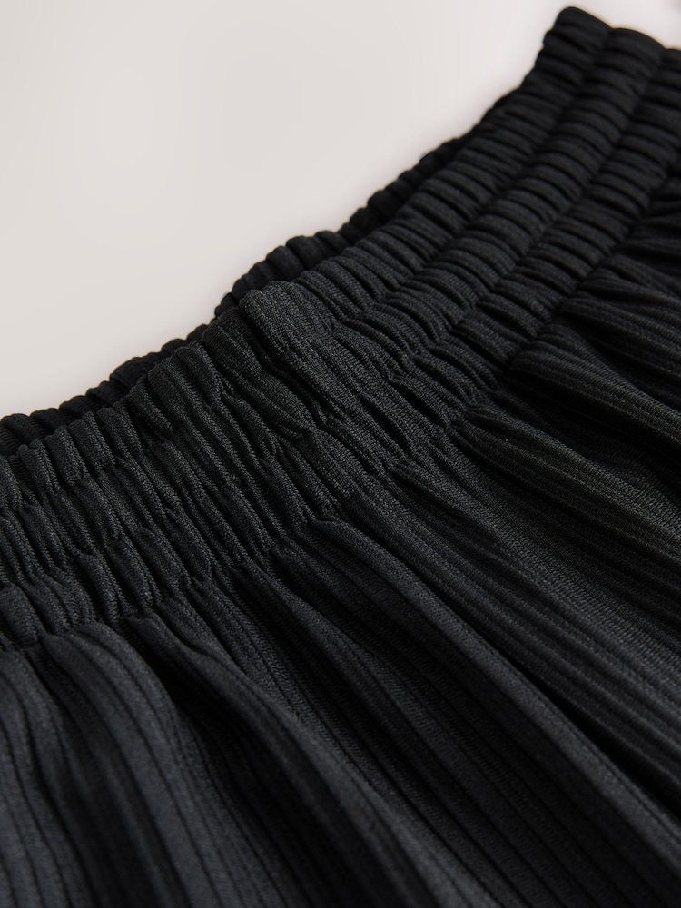 Black Plisse Straight Leg Joggers - Image 5 of 7
