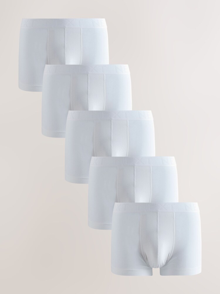 White Hipster Boxers 5 Pack - Image 1 of 9 White Hipster Boxers 5 Pack - Image 1 of 9